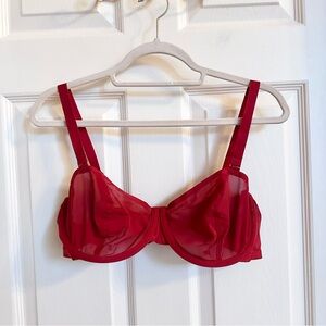 Red cuup balconette bra
